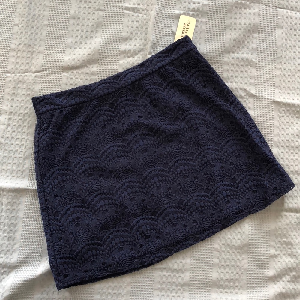 NWT Navy Lace Miniskirt